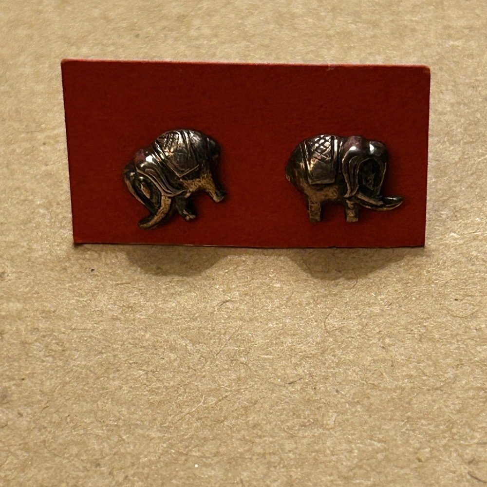 Silver Elephant Earrings